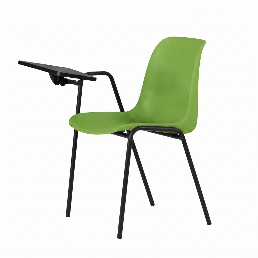 Sedia Ignif. c/tavoletta Tubo Ø 18 mm vern. Nero / cm. L.54xP.60xH79  – Verde Past.