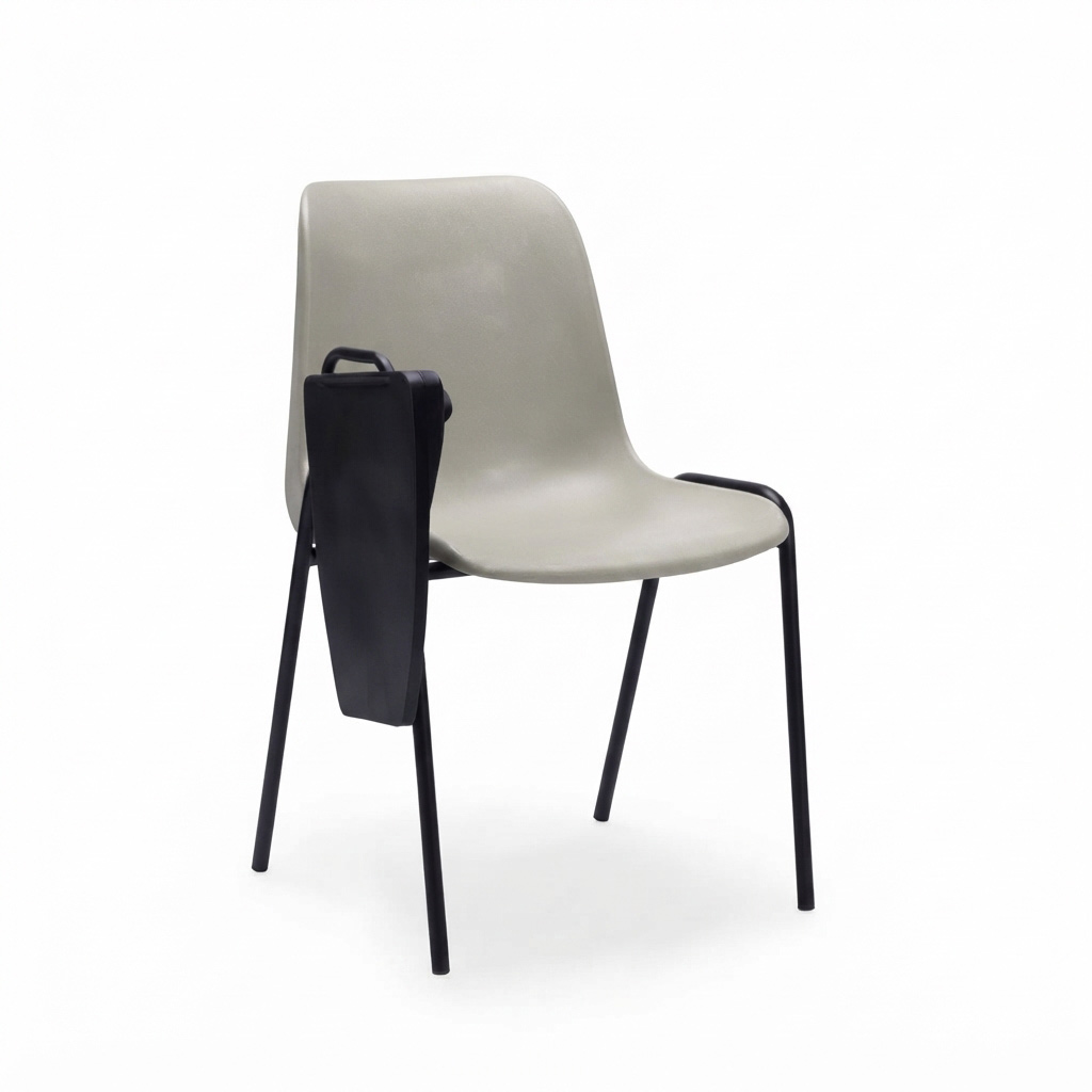 Sedia Ignif. c/tavoletta Tubo Ø 18 mm vern. Nero / cm. L.54xP.60xH79  – Grigio Seta