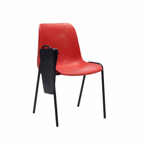 Sedia Ignif. c/tavoletta Tubo Ø 18 mm vern. Nero / cm. L.54xP.60xH79  – Rosso Traff.