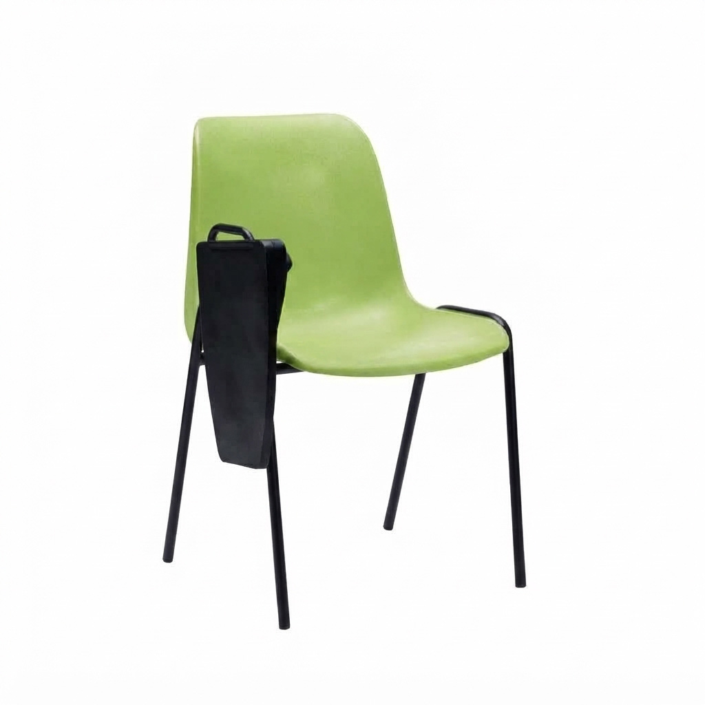 Sedia Ignif. c/tavoletta Tubo Ø 18 mm vern. Nero / cm. L.54xP.60xH79  – Verde Past.