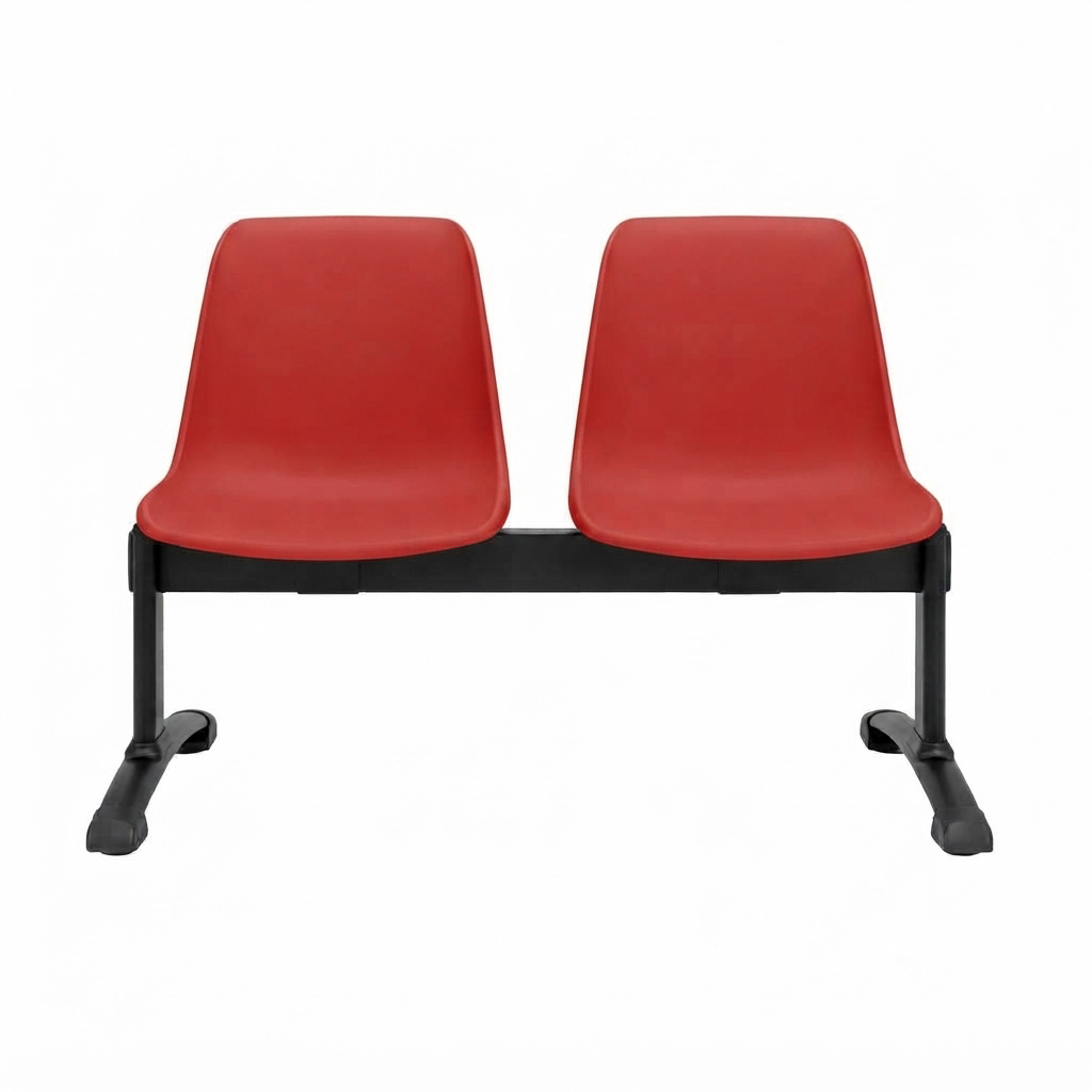 Panca collettività a 2 posti c/scocca  ignifuga / cm. L.94xP.60xH.84 (CAM) – Rosso Traff.