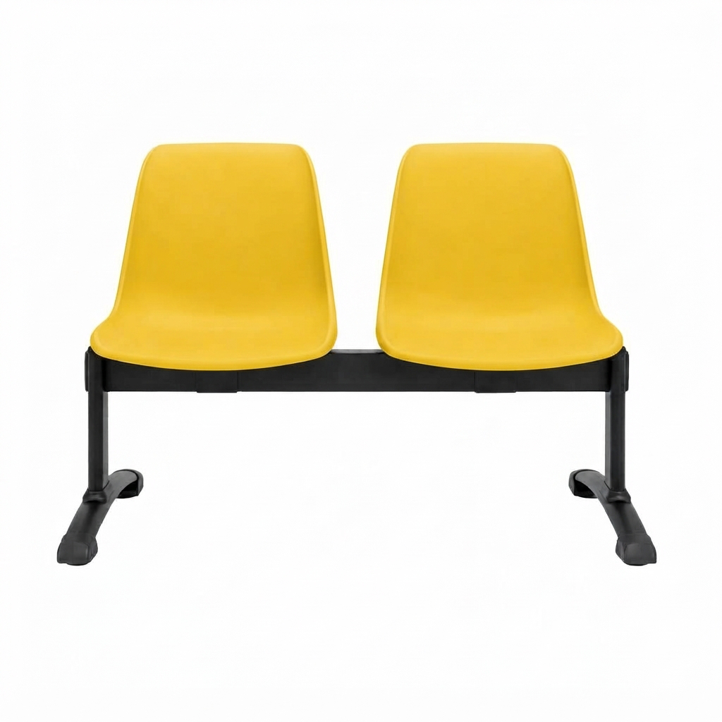 Panca collettività a 2 posti c/scocca  ignifuga / cm. L.94xP.60xH.84 (CAM) – Giallo Traff.
