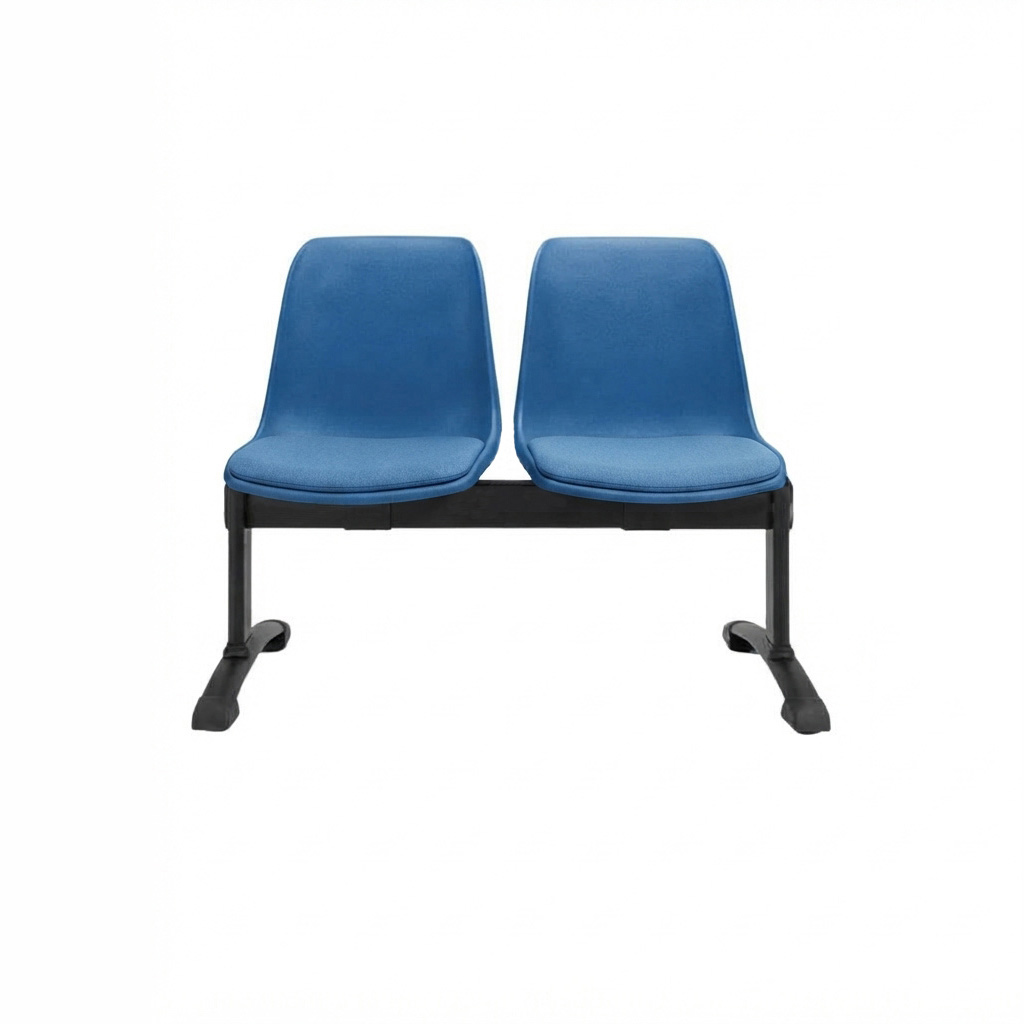 Panca  a 2 posti seduta imbottita Ignif.  CAT.1 / cm. L.93,7xP.60xH.84 (CAM) – Blu Segn.
