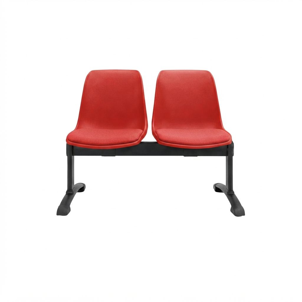Panca  a 2 posti seduta imbottita Ignif.  CAT.1 / cm. L.93,7xP.60xH.84 (CAM) – Rosso Traff.