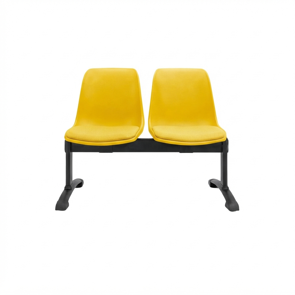 Panca  a 2 posti seduta imbottita Ignif.  CAT.1 / cm. L.93,7xP.60xH.84 (CAM) – Giallo Traff.
